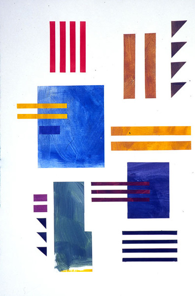 Into the Blue    22x15  acrylic/paper collage