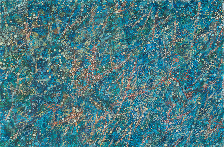 Morning Stars Sing, 20”x30”, acrylic/ink/board