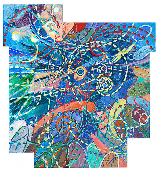 J’s Dream, 54”x54”, acrylic/board composite