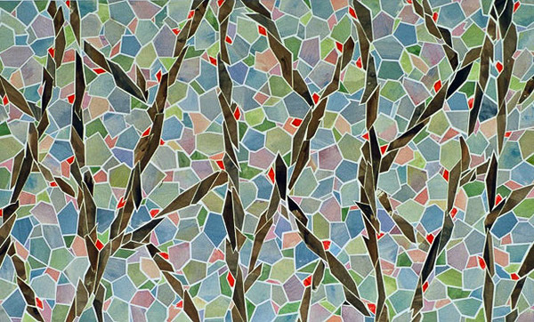 January    26x40   paint on paper collage