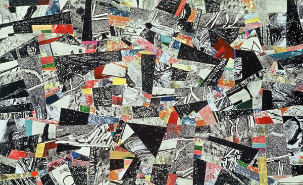 Kaddish   15x22  collaged etching